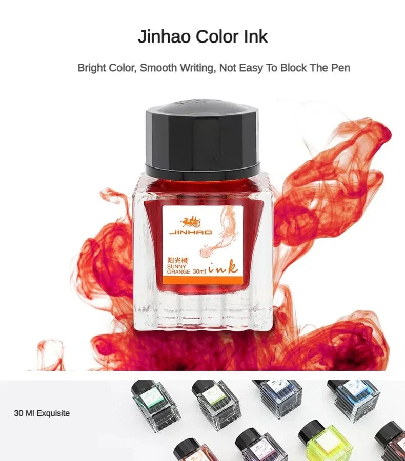 JINHAO 50 ml/30 ml Tinte in verschiedenen Farben, Tinte in Glasflaschen, Nachfüllpatrone für Füllfederhalter, Schreib- und Bürobedarf für die Schule