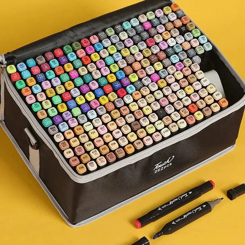 168 farbige ölige Markerstifte, Doppelkopf-Set, Kunstfarbe, Manga-Pinsel für Mädchen, Kinder, Büro, Schule, Studentenbedarf, Schreibwaren