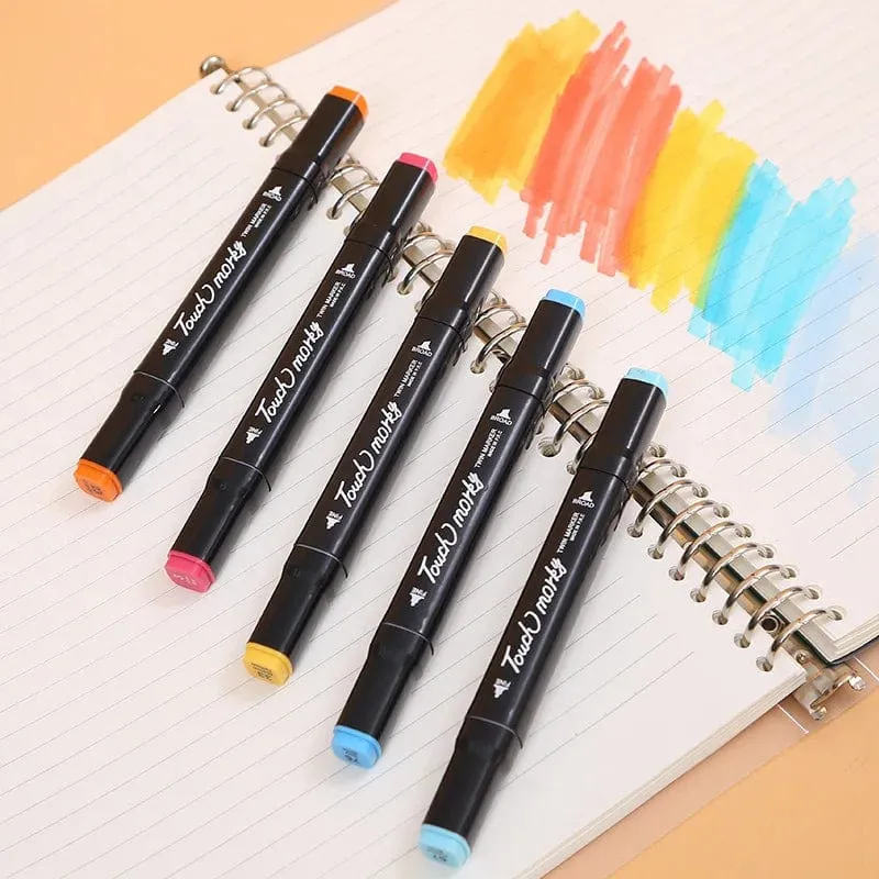 168 farbige ölige Markerstifte, Doppelkopf-Set, Kunstfarbe, Manga-Pinsel für Mädchen, Kinder, Büro, Schule, Studentenbedarf, Schreibwaren