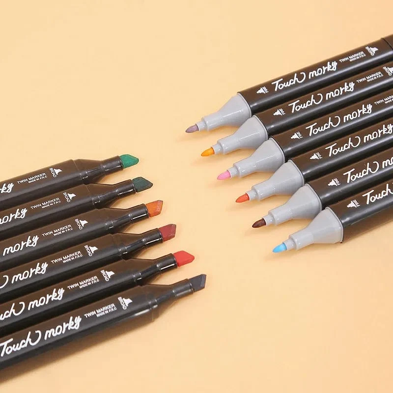 168 farbige ölige Markerstifte, Doppelkopf-Set, Kunstfarbe, Manga-Pinsel für Mädchen, Kinder, Büro, Schule, Studentenbedarf, Schreibwaren