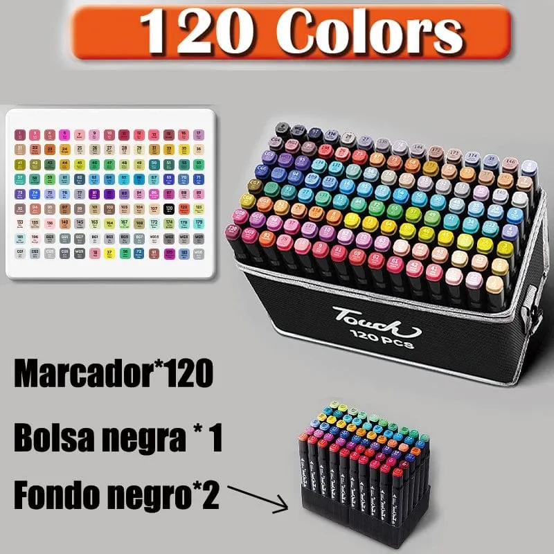 168 farbige ölige Markerstifte, Doppelkopf-Set, Kunstfarbe, Manga-Pinsel für Mädchen, Kinder, Büro, Schule, Studentenbedarf, Schreibwaren