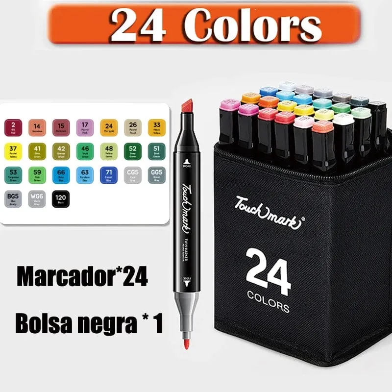 168 farbige ölige Markerstifte, Doppelkopf-Set, Kunstfarbe, Manga-Pinsel für Mädchen, Kinder, Büro, Schule, Studentenbedarf, Schreibwaren