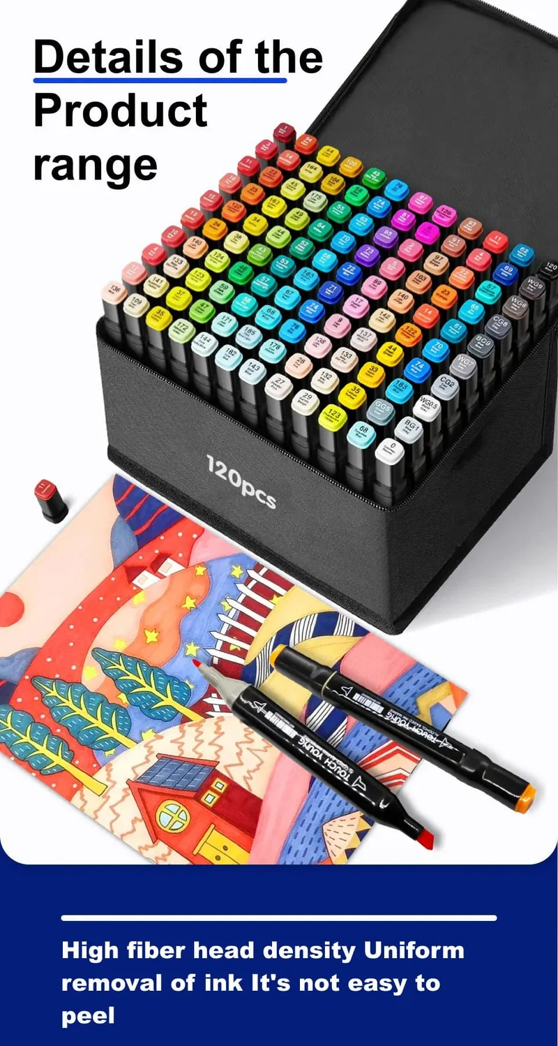 168 farbige ölige Markerstifte, Doppelkopf-Set, Kunstfarbe, Manga-Pinsel für Mädchen, Kinder, Büro, Schule, Studentenbedarf, Schreibwaren