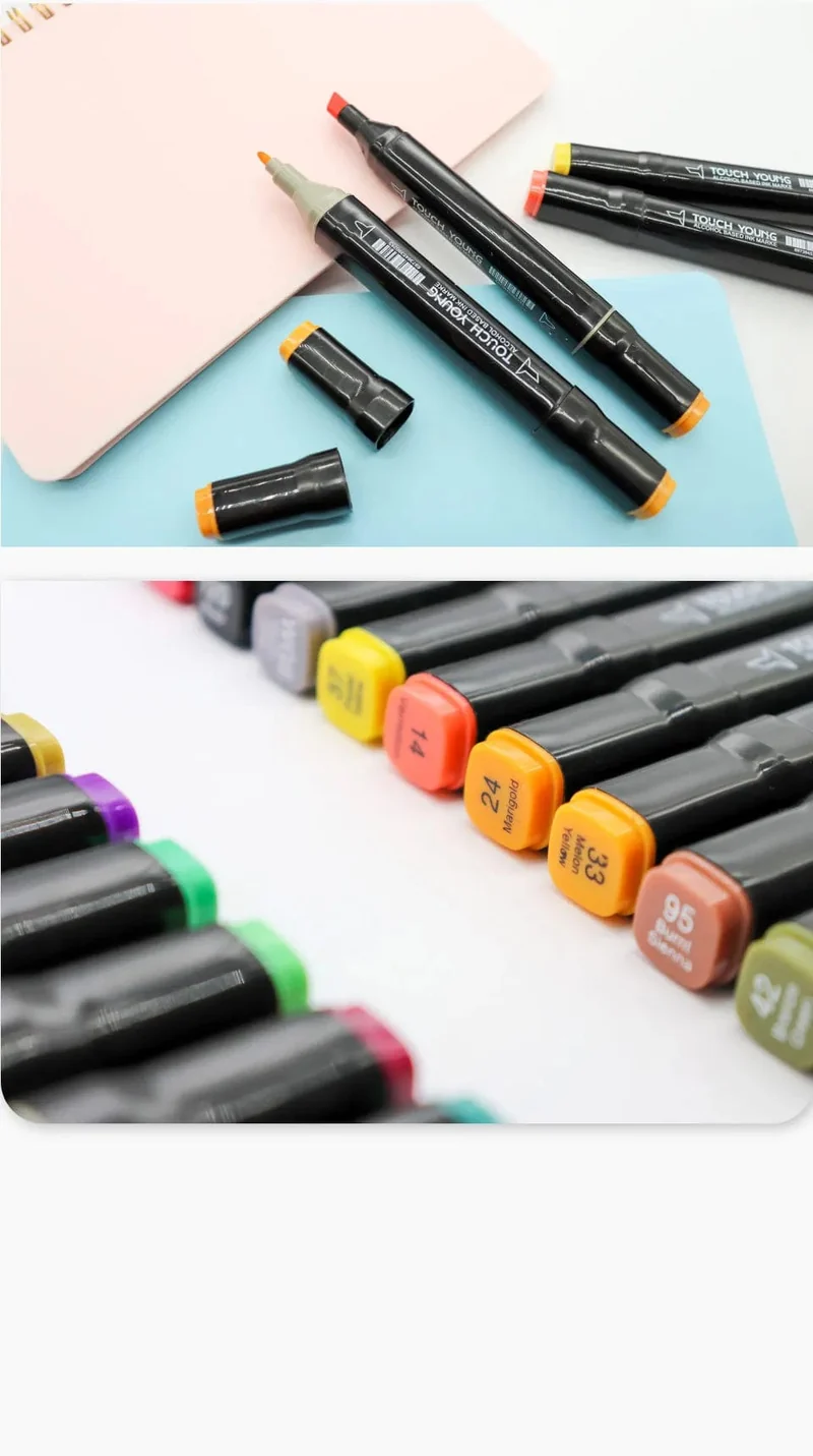 168 farbige ölige Markerstifte, Doppelkopf-Set, Kunstfarbe, Manga-Pinsel für Mädchen, Kinder, Büro, Schule, Studentenbedarf, Schreibwaren