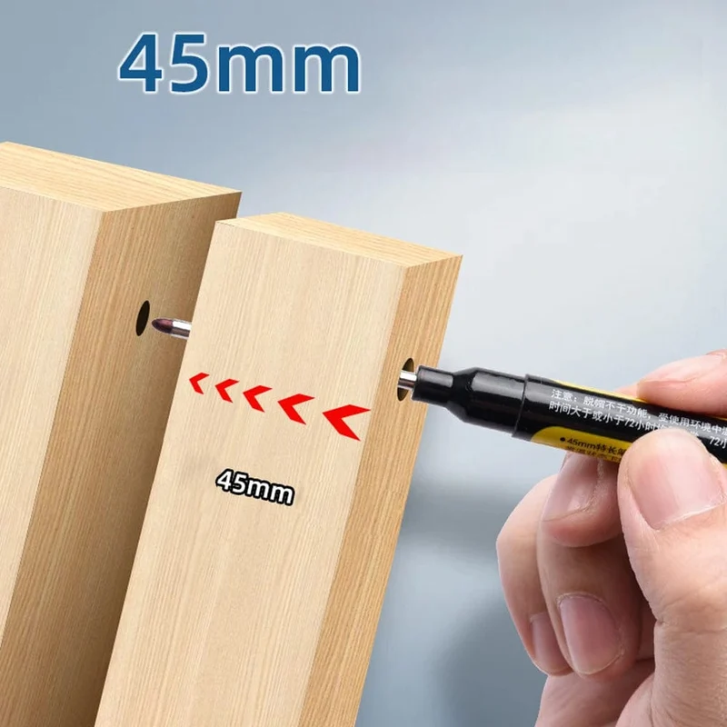 1/3/6 Stück 45 mm Mehrzweck-Markierungsstifte mit langem Kopf, Markierungsstifte für tiefe Löcher zur Holzbearbeitung, Fliesendekoration, rote/schwarze/blaue Tinte