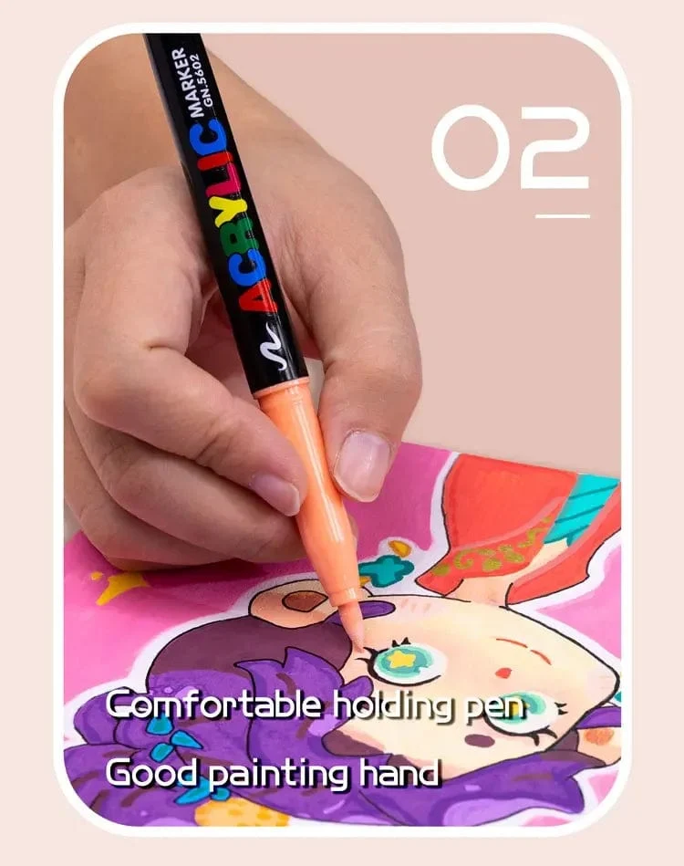 12 Farben Hautton-Markierungsstifte, Nylon-Acryl-Marker mit weichem Kopf, wasserfester Stift mit weicher Pinselspitze, Hautfarbe, Figurenmalerei, Schule