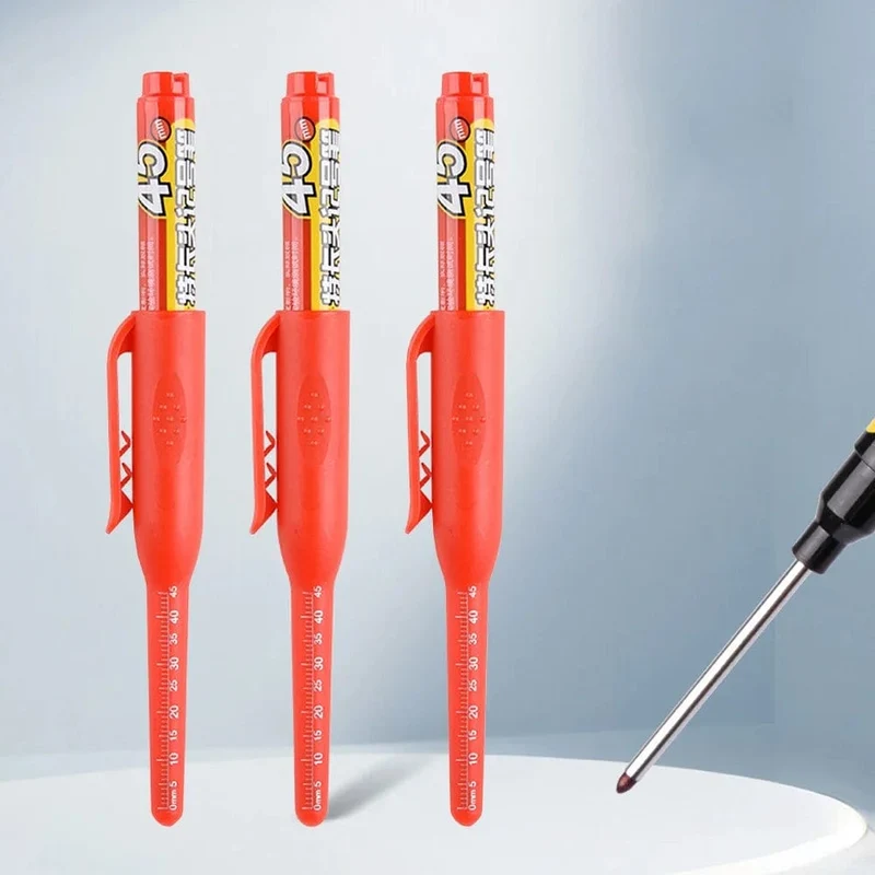 45 mm tiefes Loch, lange Spitze, Markierungsstift, tiefes Bohrloch, lange Spitze, Anreißstift, multifunktionaler mechanischer Zimmerei-Markierungsstift, bunt