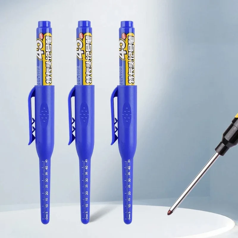 45 mm tiefes Loch, lange Spitze, Markierungsstift, tiefes Bohrloch, lange Spitze, Anreißstift, multifunktionaler mechanischer Zimmerei-Markierungsstift, bunt