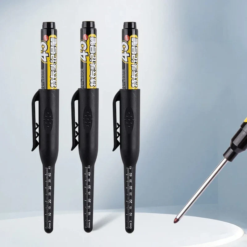 45 mm tiefes Loch, lange Spitze, Markierungsstift, tiefes Bohrloch, lange Spitze, Anreißstift, multifunktionaler mechanischer Zimmerei-Markierungsstift, bunt