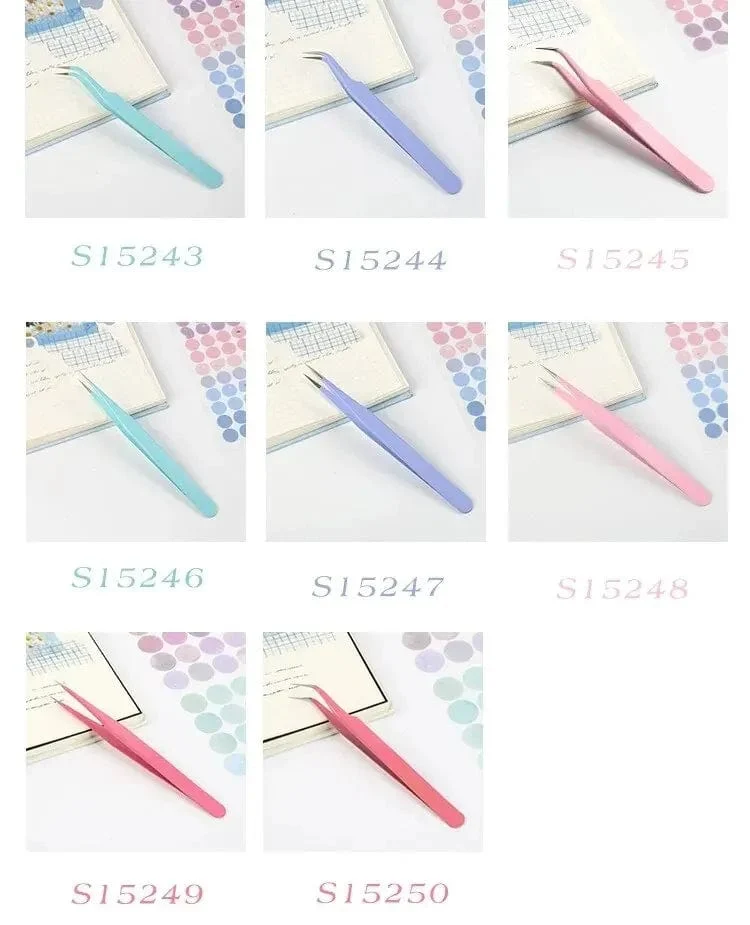 8Style Bonbonfarbene Pinzette Kreative Edelstahl Hochelastische Clips