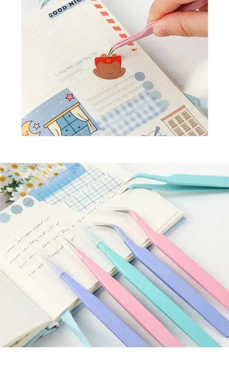8Style Bonbonfarbene Pinzette Kreative Edelstahl Hochelastische Clips
