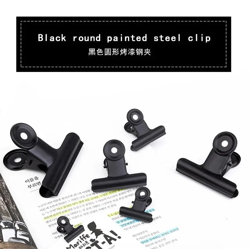 5 STÜCKE Metall-Büroklammer 20 29 39 50 63 75 90 mm Foldback Metallbinder Clips Schwarz Griffklemmen Papierdokumente Büro Schulschreibwaren