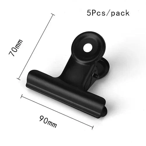 5 STÜCKE Metall-Büroklammer 20 29 39 50 63 75 90 mm Foldback Metallbinder Clips Schwarz Griffklemmen Papierdokumente Büro Schulschreibwaren