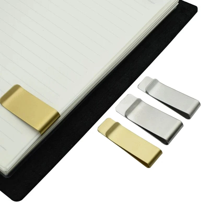 Metall-Büroklammer für Notizbuch, Lesezeichen, Werkzeug, Edelstahl und Messing, Material für Bücher, Büro, Schule, Lesebedarf