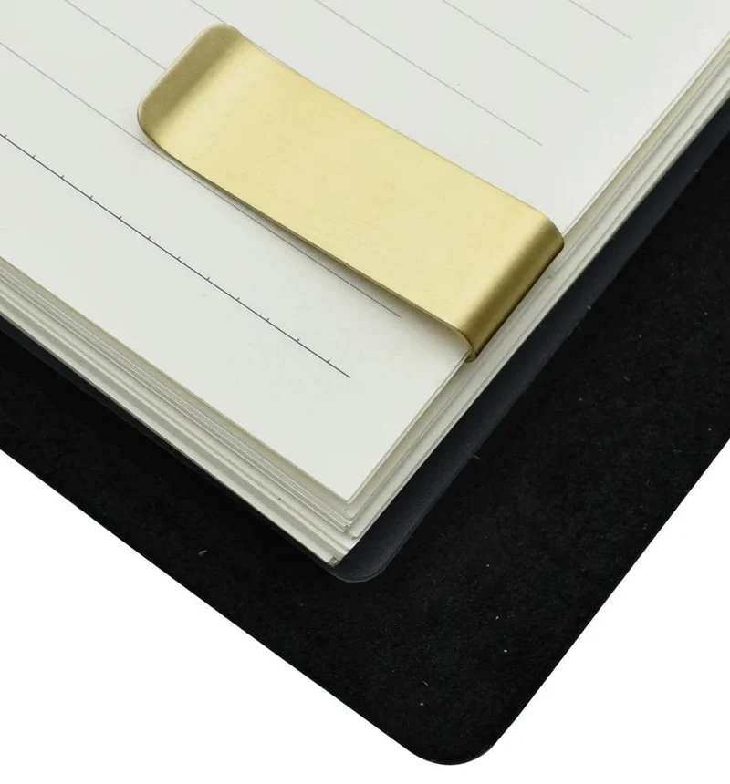 Metall-Büroklammer für Notizbuch, Lesezeichen, Werkzeug, Edelstahl und Messing, Material für Bücher, Büro, Schule, Lesebedarf