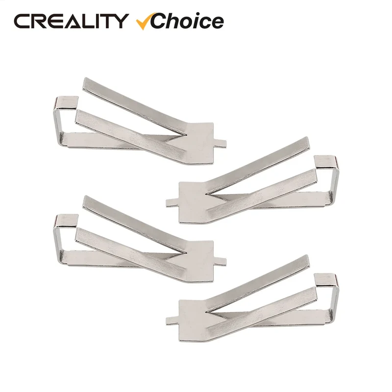 Creality 4 STÜCKE 3D-Druckerteile Edelstahl-Glas-Heizbett-Clips Klemmhalter Heizbett-Clip für Ender 3 V2 Ender3 Pro CR-10S