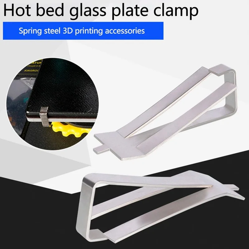 Creality 4 STÜCKE 3D-Druckerteile Edelstahl-Glas-Heizbett-Clips Klemmhalter Heizbett-Clip für Ender 3 V2 Ender3 Pro CR-10S