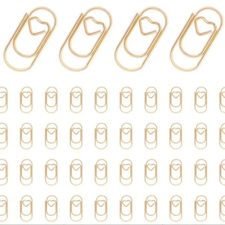 150 Stück 20 mm Mini-Lesezeichen in Gold/Roségold Farbe Herz-Clip Lesezeichen Metall Büroklammern Binder Clip Bürozubehör