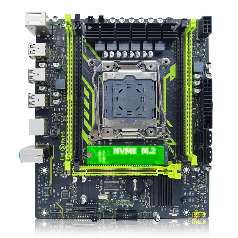ZSUS X99-8D4 Motherboard-Set mit LGA2011-3 Xeon E5 2650 V4 CPU DDR4 16 GB (1*16 GB) 2133 MHZ RAM-Speicher NVME M.2 SATA