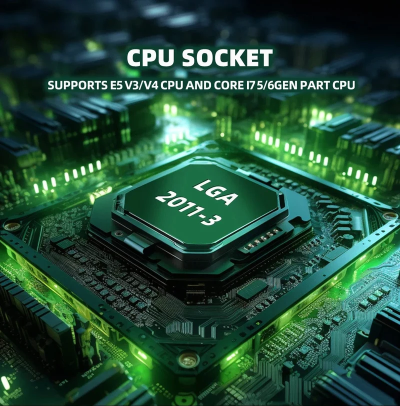ZSUS X99-8D4 Motherboard-Set mit LGA2011-3 Xeon E5 2650 V4 CPU DDR4 16 GB (1*16 GB) 2133 MHZ RAM-Speicher NVME M.2 SATA