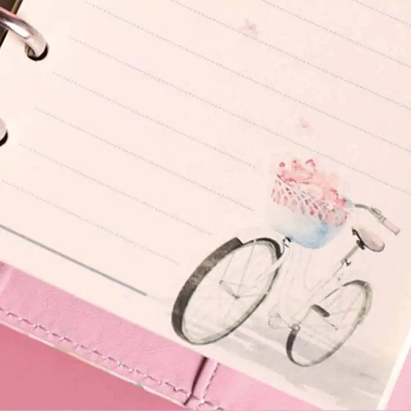 Kawaii 80 Blatt A6 Papier Nachfüllung Loseblatt-Notizbuch Nachfüllung Sakura Cat Binder Notizbuch Innenseiten Blanko Agenda Seiten