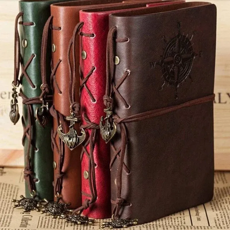Retro-Notizbücher und -Tagebücher, Agenda, Binder, Skizzenbuch, Leder, Softcover, 14 x 10 cm, austauschbares Kraftpapier, inneres koreanisches Briefpapier