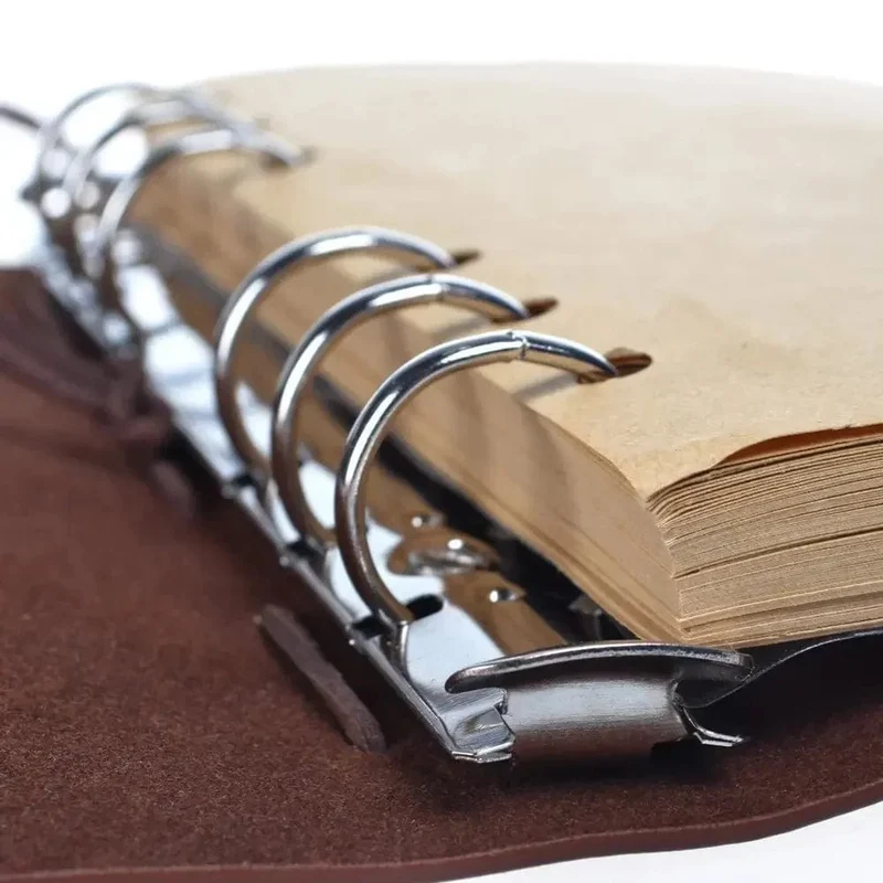 Retro-Notizbücher und -Tagebücher, Agenda, Binder, Skizzenbuch, Leder, Softcover, 14 x 10 cm, austauschbares Kraftpapier, inneres koreanisches Briefpapier