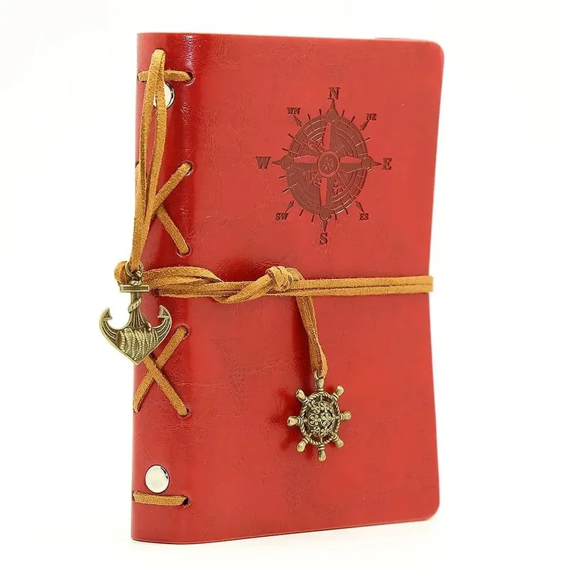Retro-Notizbücher und -Tagebücher, Agenda, Binder, Skizzenbuch, Leder, Softcover, 14 x 10 cm, austauschbares Kraftpapier, inneres koreanisches Briefpapier