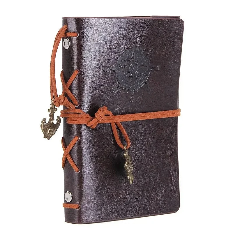 Retro-Notizbücher und -Tagebücher, Agenda, Binder, Skizzenbuch, Leder, Softcover, 14 x 10 cm, austauschbares Kraftpapier, inneres koreanisches Briefpapier