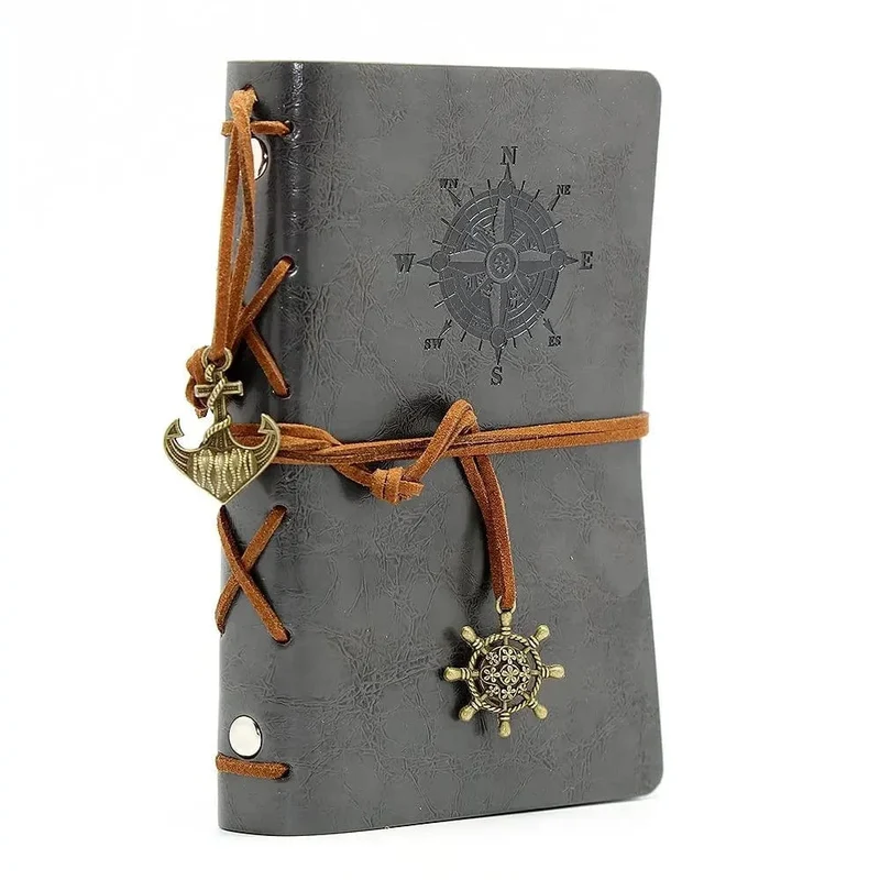 Retro-Notizbücher und -Tagebücher, Agenda, Binder, Skizzenbuch, Leder, Softcover, 14 x 10 cm, austauschbares Kraftpapier, inneres koreanisches Briefpapier