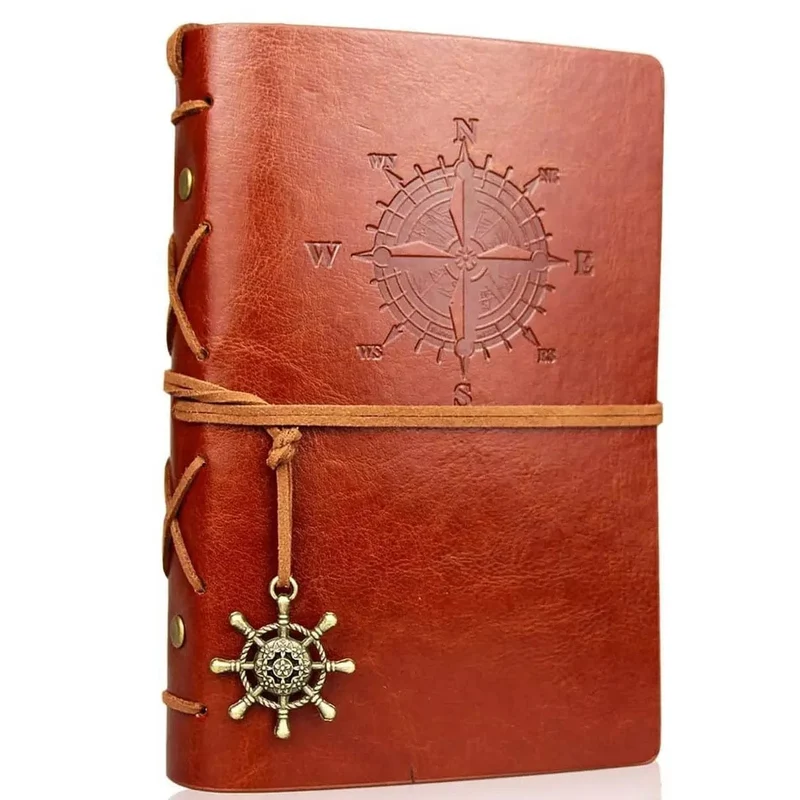 Retro-Notizbücher und -Tagebücher, Agenda, Binder, Skizzenbuch, Leder, Softcover, 14 x 10 cm, austauschbares Kraftpapier, inneres koreanisches Briefpapier