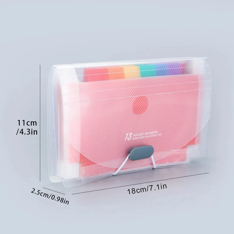 Fächermappe mit 13 Fächern und Einband, Akkordeon-Papiermappe, Aktentasche, Dokumenten-Organizer im A6-Format für Zuhause, Büro, Schule