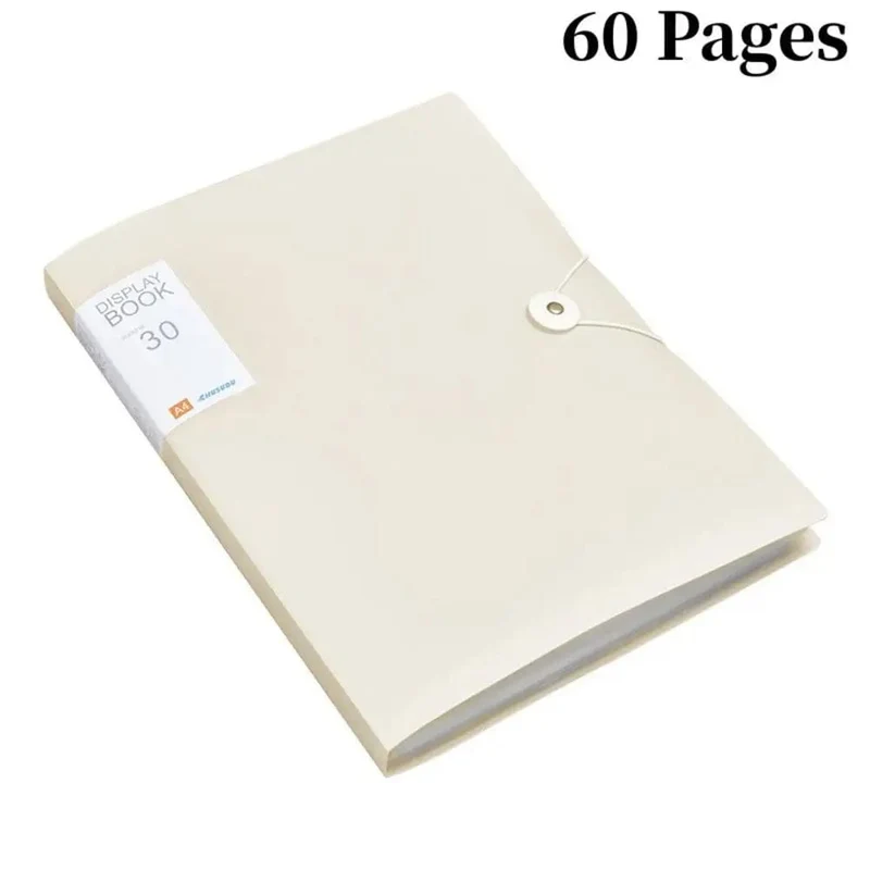 30/60 Seiten Aktentasche, A4, transparenter Ordner, Aufbewahrung von Testpapieren für Schüler, Klassifizierung, Organisation, Bürobedarf