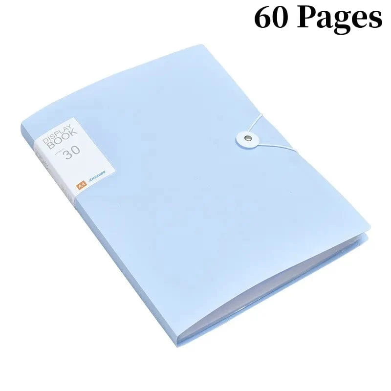 30/60 Seiten Aktentasche, A4, transparenter Ordner, Aufbewahrung von Testpapieren für Schüler, Klassifizierung, Organisation, Bürobedarf