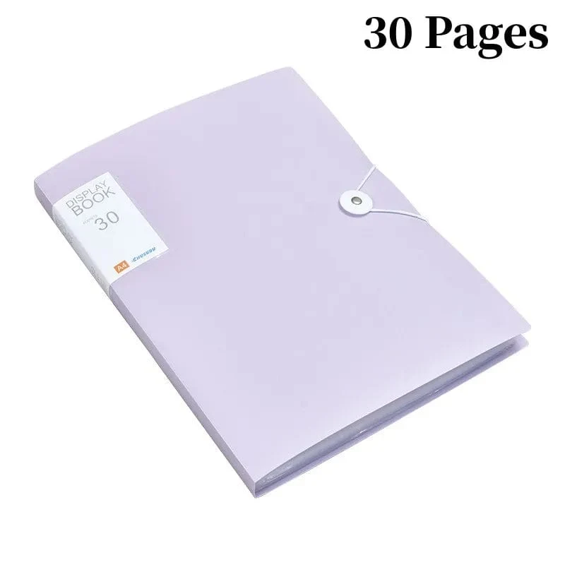 30/60 Seiten Aktentasche, A4, transparenter Ordner, Aufbewahrung von Testpapieren für Schüler, Klassifizierung, Organisation, Bürobedarf