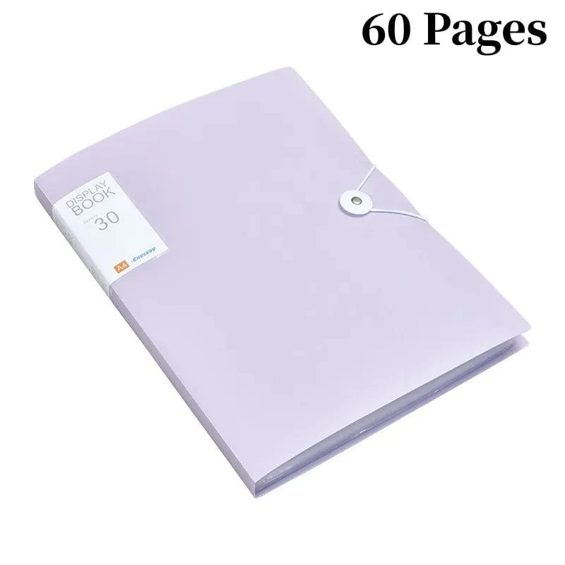 30/60 Seiten Aktentasche, A4, transparenter Ordner, Aufbewahrung von Testpapieren für Schüler, Klassifizierung, Organisation, Bürobedarf