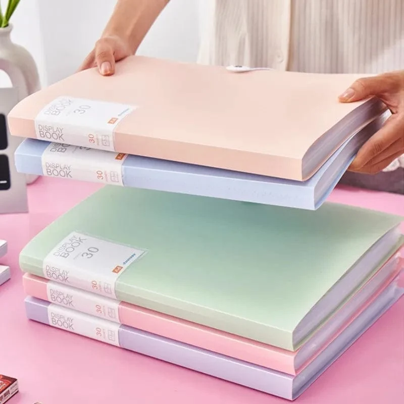 30/60 Seiten Aktentasche, A4, transparenter Ordner, Aufbewahrung von Testpapieren für Schüler, Klassifizierung, Organisation, Bürobedarf