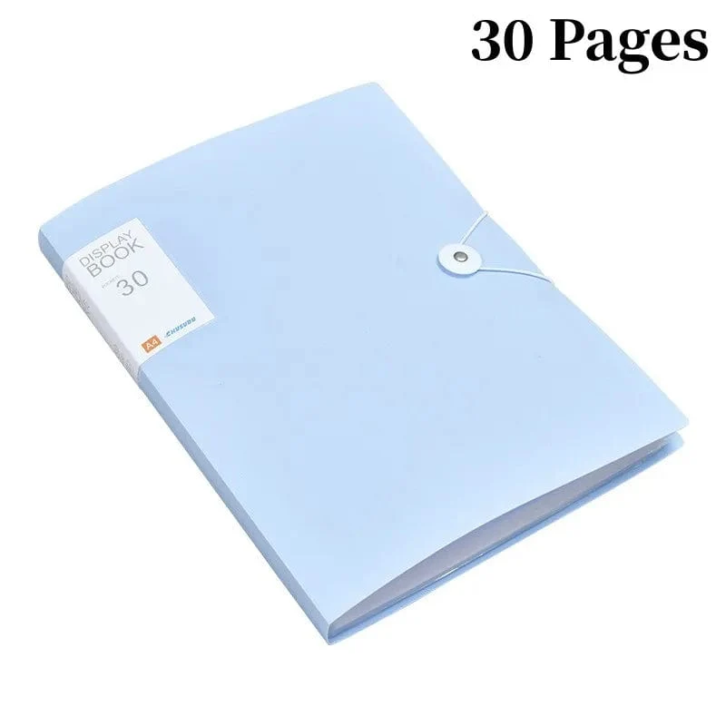 30/60 Seiten Aktentasche, A4, transparenter Ordner, Aufbewahrung von Testpapieren für Schüler, Klassifizierung, Organisation, Bürobedarf