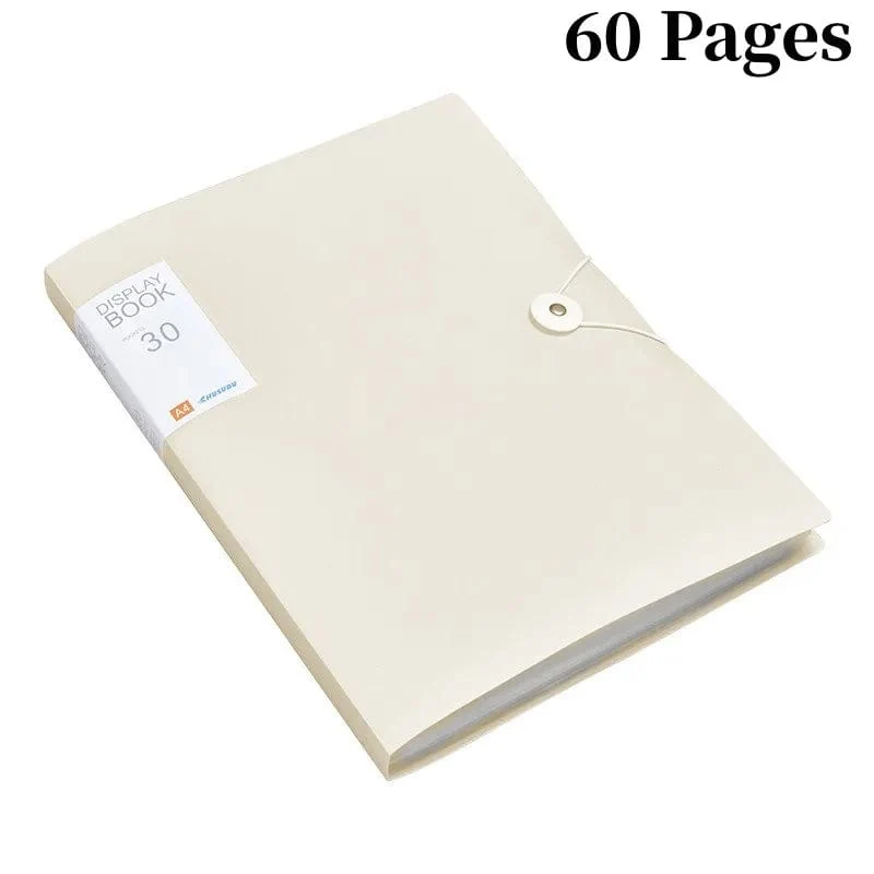 30/60 Seiten Aktentasche, A4, transparenter Ordner, Aufbewahrung von Testpapieren für Schüler, Klassifizierung, Organisation, Bürobedarf