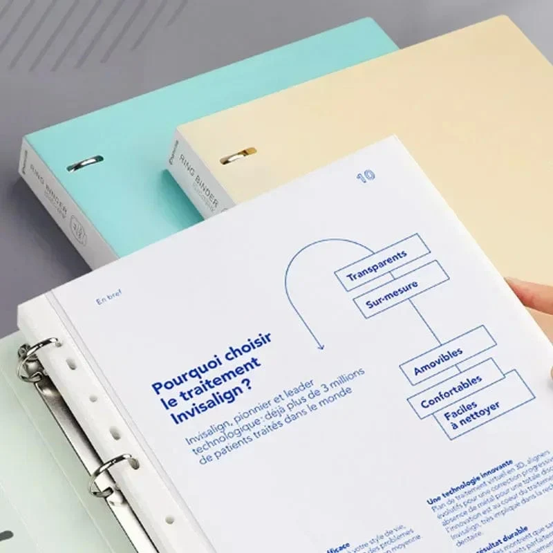 A4-Ordner, D-Typ-Stanzordner, Büro-Aufbewahrungsring, wasserdicht, Testpapier, Datenspeicherordner, 4-Loch-Ordner, Lernbedarf