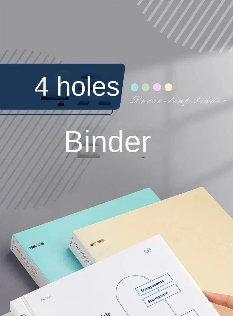 A4-Ordner, D-Typ-Stanzordner, Büro-Aufbewahrungsring, wasserdicht, Testpapier, Datenspeicherordner, 4-Loch-Ordner, Lernbedarf