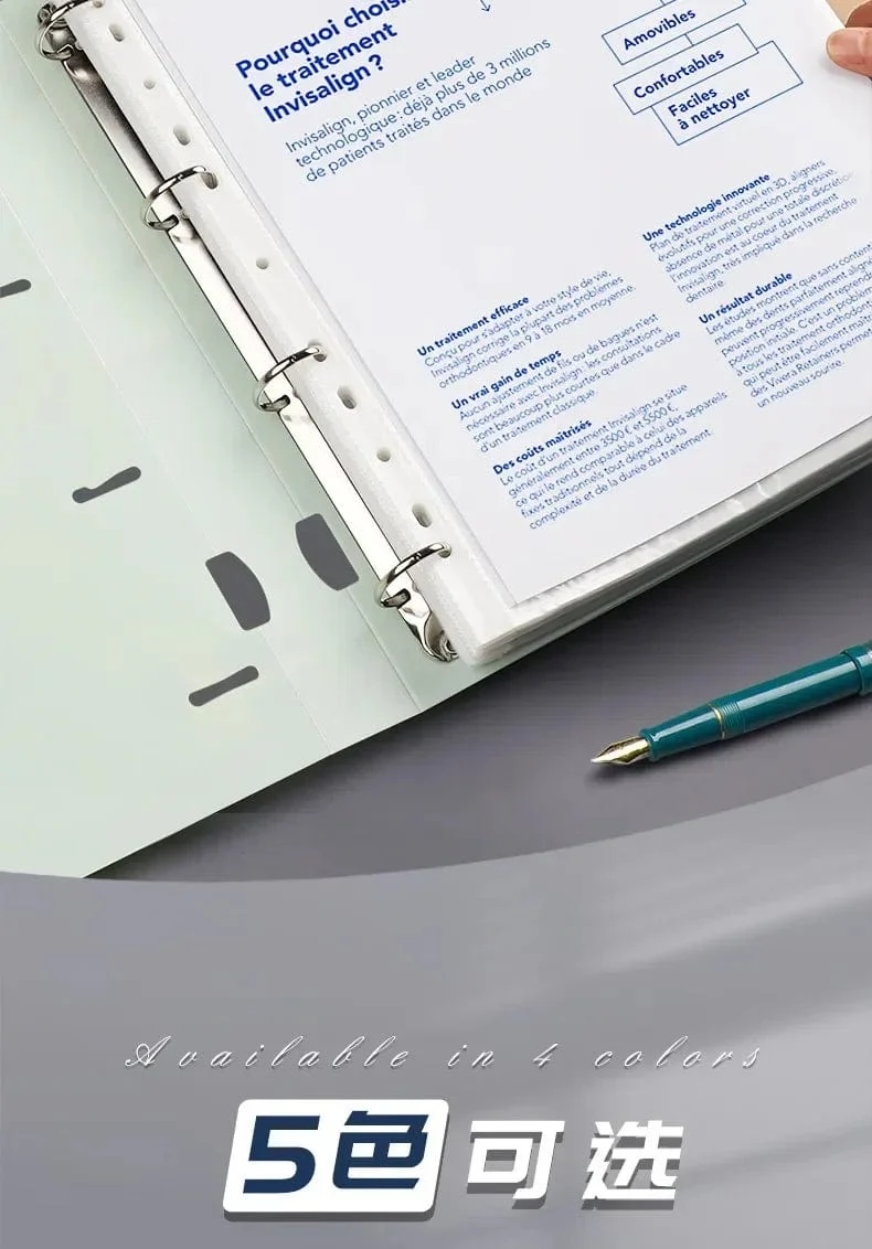 A4-Ordner, D-Typ-Stanzordner, Büro-Aufbewahrungsring, wasserdicht, Testpapier, Datenspeicherordner, 4-Loch-Ordner, Lernbedarf