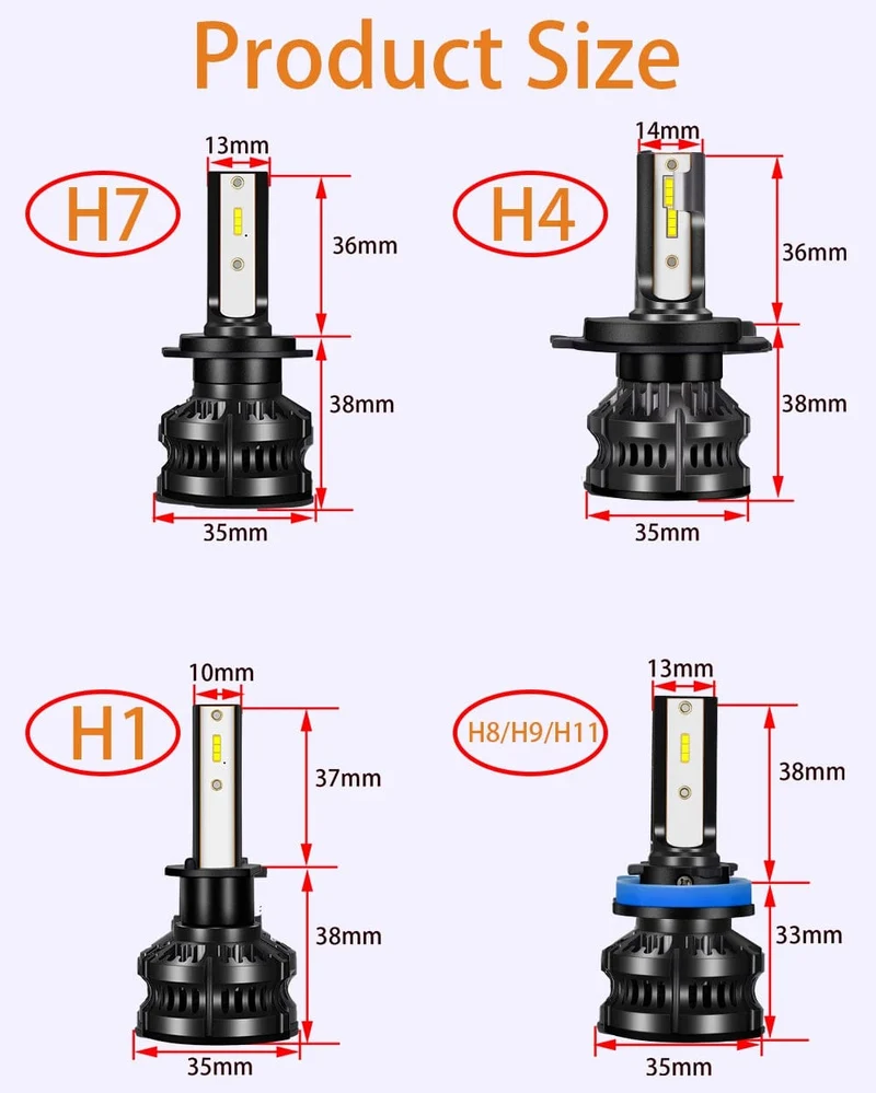 YHKOMS 80W 14000LM Auto Haedlight H4 H7 H1 LED H8 H9 H11 4300K ​​5000K 6500K 8000K 25000K Auto nebel Licht 80W 16000LM 12V Led-lampe