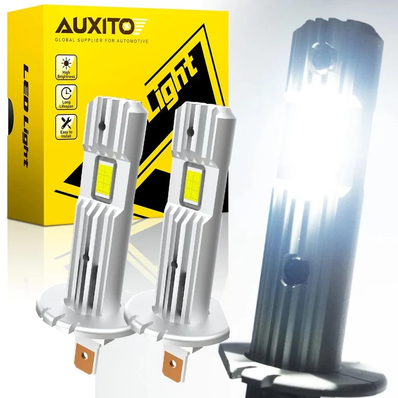 AUXITO H1 LED-Scheinwerfer H1 LED Canbus-Birnen Unpolarität für Ford Focus Fiesta Skoda Lüfterlos 6500K Superhelle H1-Lampe Nebelscheinwerfer