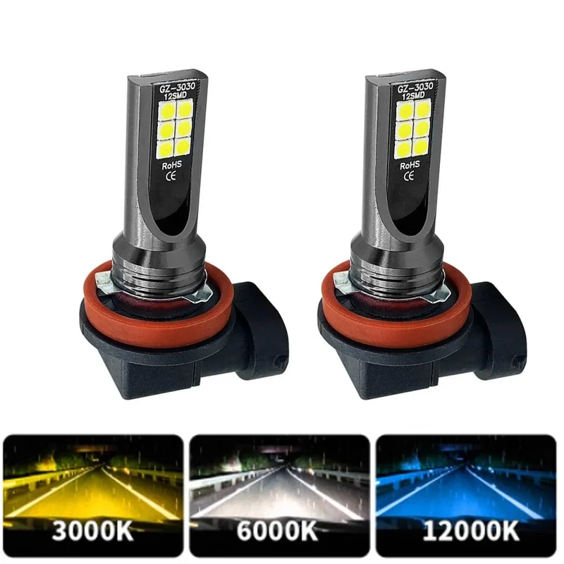 2Pcs H11 H8 H4 H7 H1 H16 H3 H10 9005 HB3 9006 HB4 LED Auto Nebel Lichter 6000K Scheinwerfer lampen 3000K 12000K 4300K ​​Auto Nebel Lampe