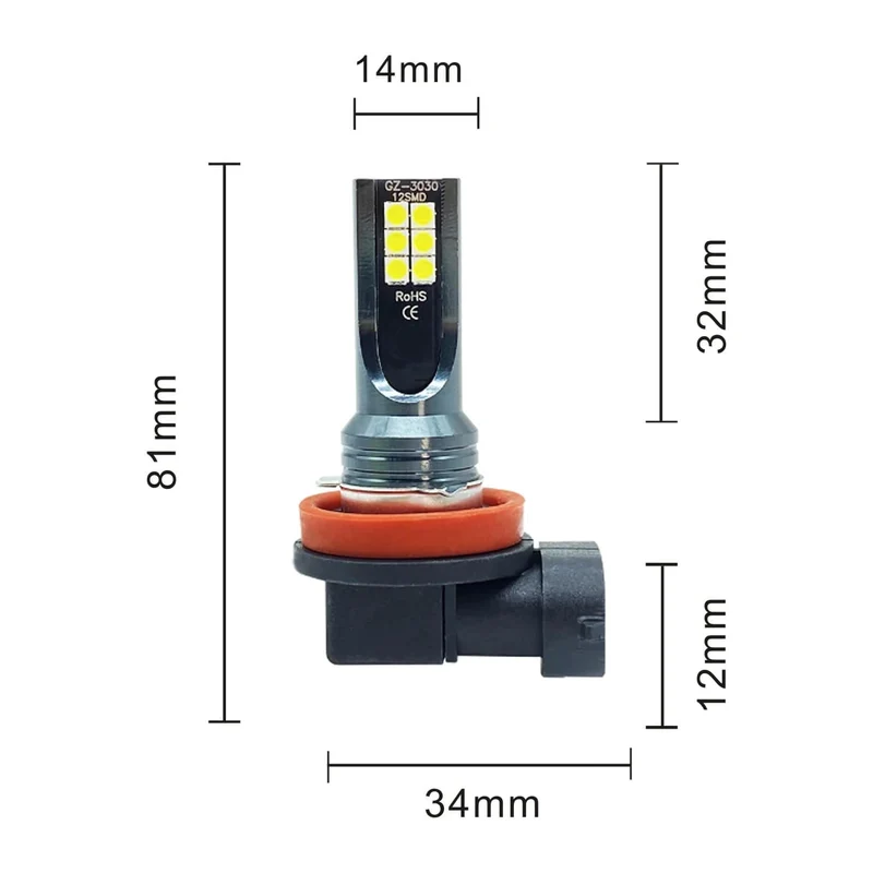 2Pcs H11 H8 H4 H7 H1 H16 H3 H10 9005 HB3 9006 HB4 LED Auto Nebel Lichter 6000K Scheinwerfer lampen 3000K 12000K 4300K ​​Auto Nebel Lampe