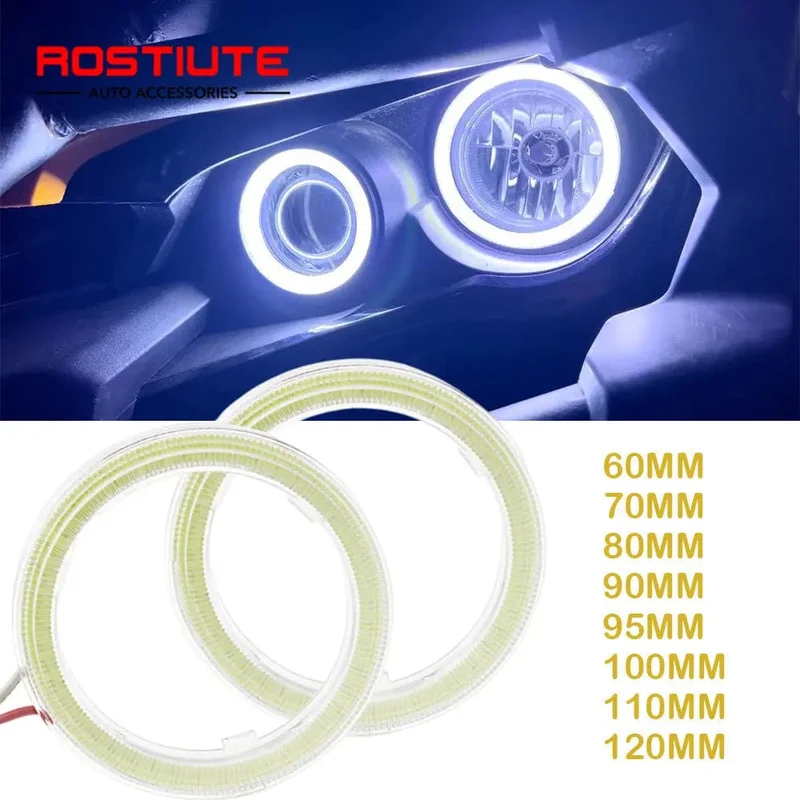 2PC 12-24V COB Led Halo-Ring Angel Eyes für Auto Motorrad Kreisförmige Led Licht Ring 70mm 80mm 90mm Tagfahrlicht Scheinwerfer Buld