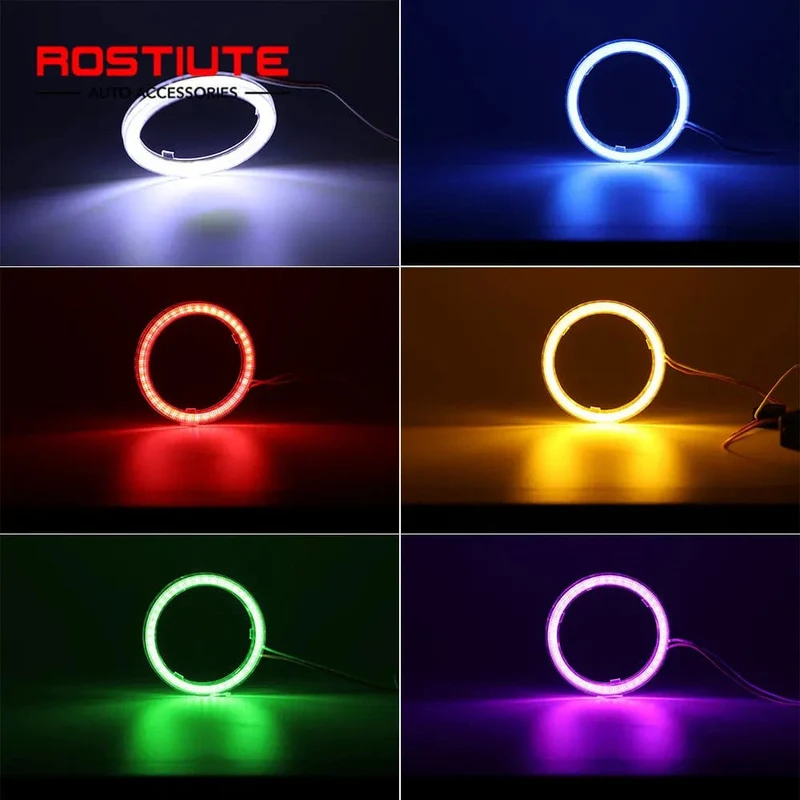 2PC 12-24V COB Led Halo-Ring Angel Eyes für Auto Motorrad Kreisförmige Led Licht Ring 70mm 80mm 90mm Tagfahrlicht Scheinwerfer Buld