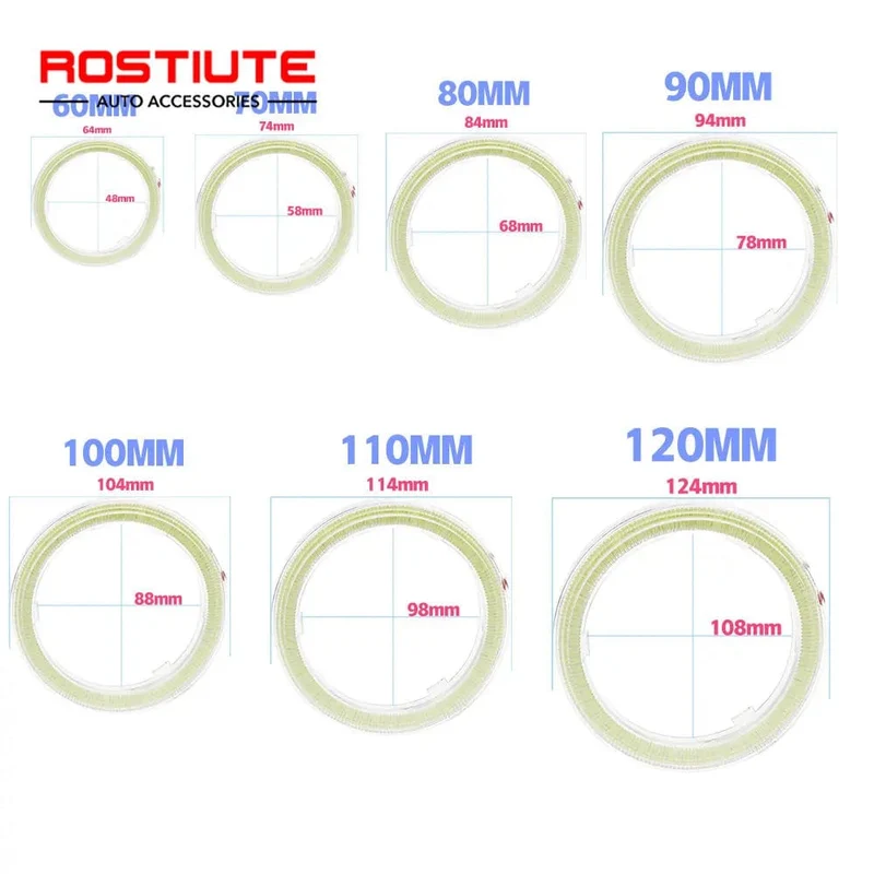 2PC 12-24V COB Led Halo-Ring Angel Eyes für Auto Motorrad Kreisförmige Led Licht Ring 70mm 80mm 90mm Tagfahrlicht Scheinwerfer Buld