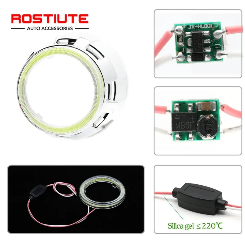 2PC 12-24V COB Led Halo-Ring Angel Eyes für Auto Motorrad Kreisförmige Led Licht Ring 70mm 80mm 90mm Tagfahrlicht Scheinwerfer Buld
